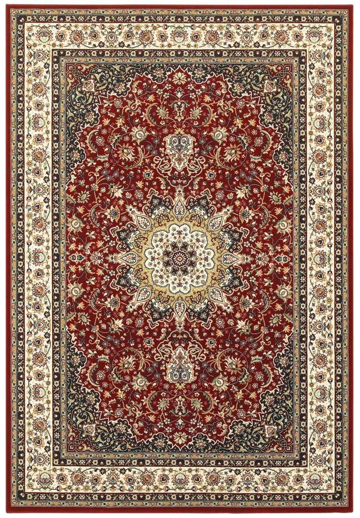 Kashan 119N Red/ Ivory Rug - Rug & Home