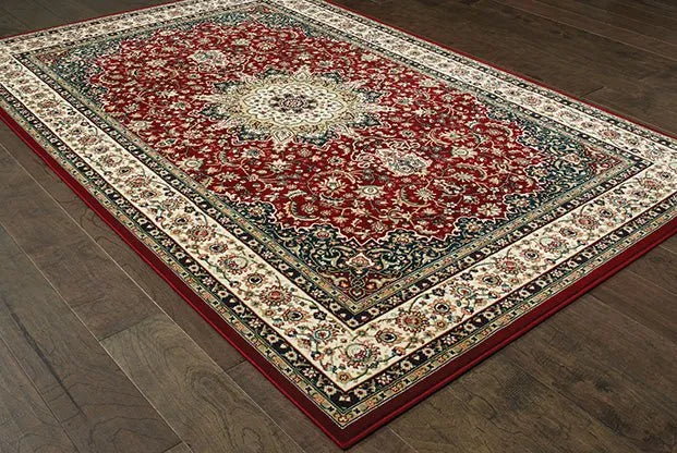 Kashan 119N Red/ Ivory Rug - Rug & Home