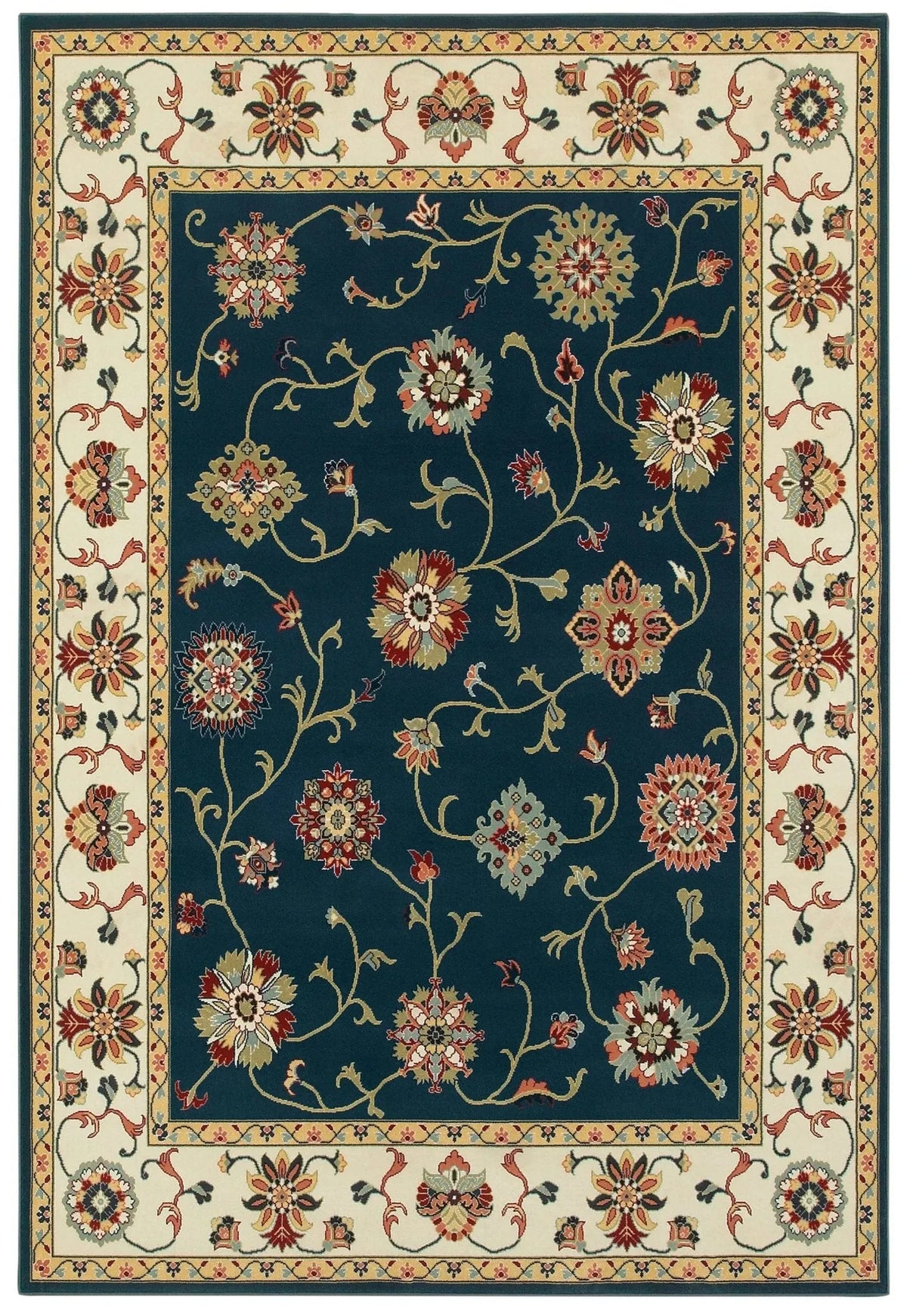 Kashan 2336B Navy/ Ivory Rug - Rug & Home