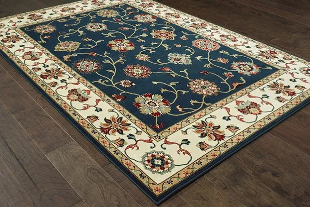 Kashan 2336B Navy/ Ivory Rug - Rug & Home