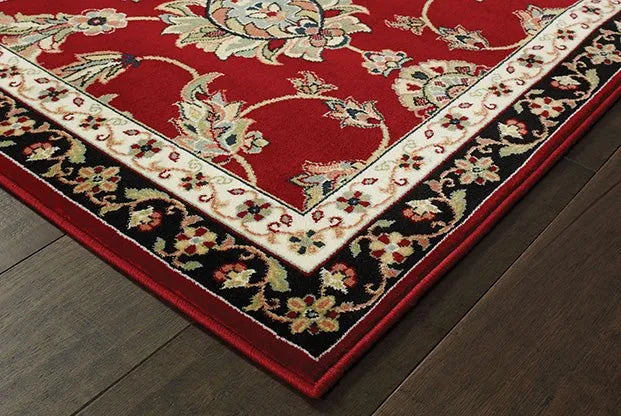 Kashan 370R Red/ Multi Rug - Rug & Home