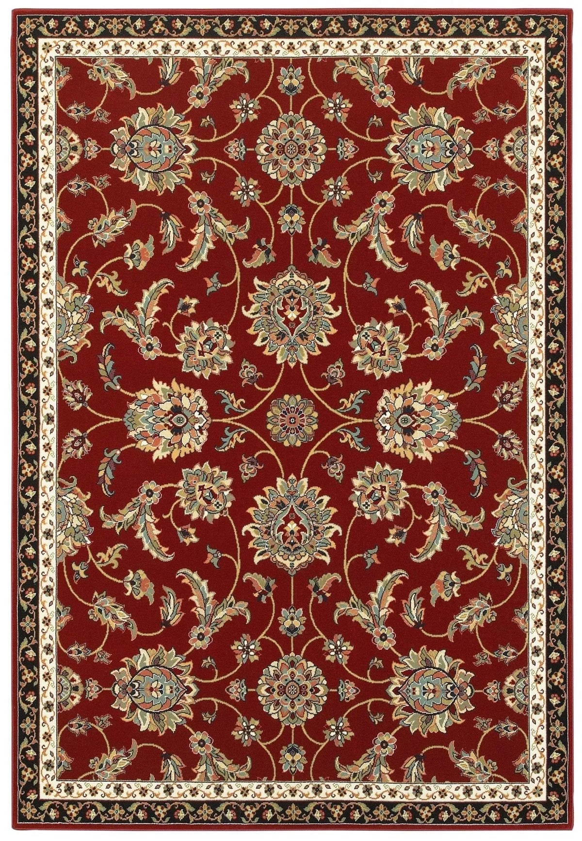 Kashan 370R Red/ Multi Rug - Rug & Home