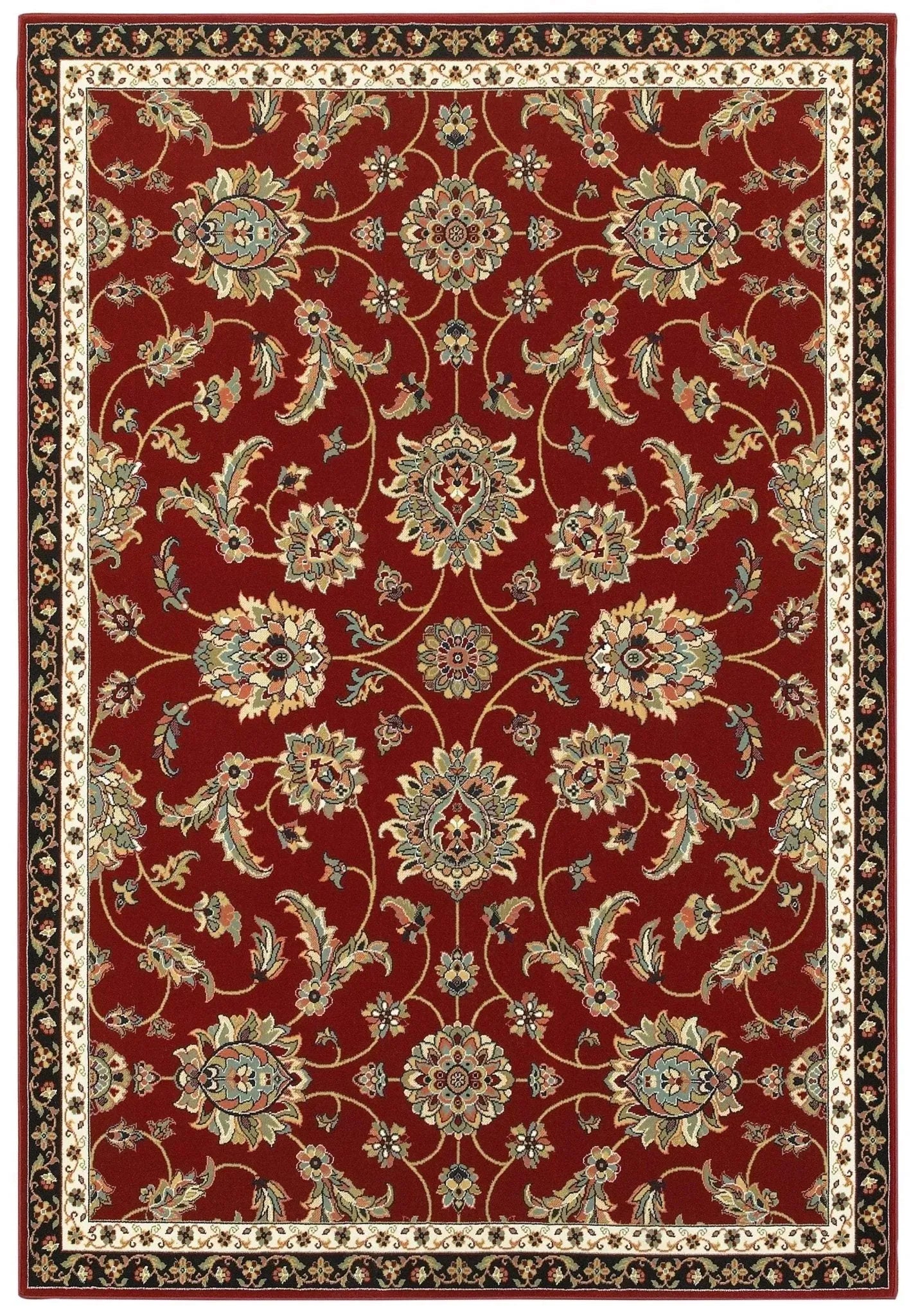 Kashan 370R Red/ Multi Rug - Rug & Home- Red/ Multi / Rectangle 3'10