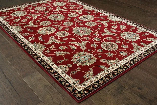 Kashan 370R Red/ Multi Rug - Rug & Home