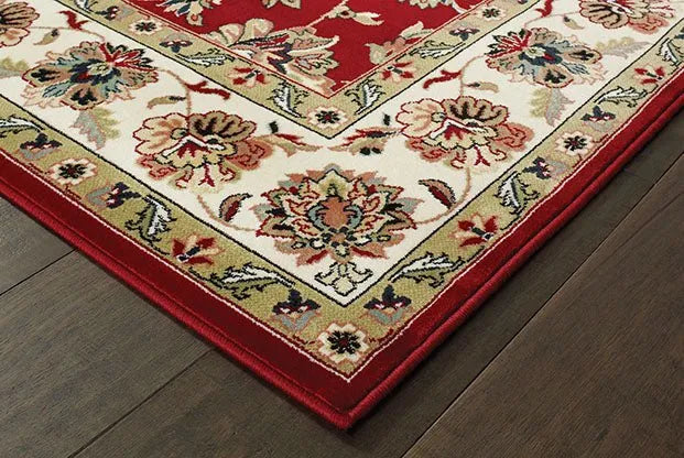 Kashan 4929R Red/ Ivory Rug - Rug & Home