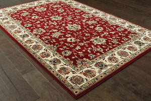 Kashan 4929R Red/ Ivory Rug - Rug & Home