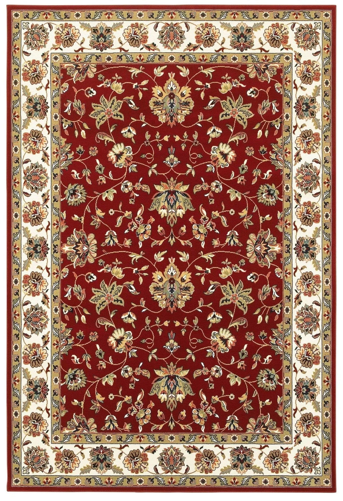 Kashan 4929R Red/ Ivory Rug - Rug & Home