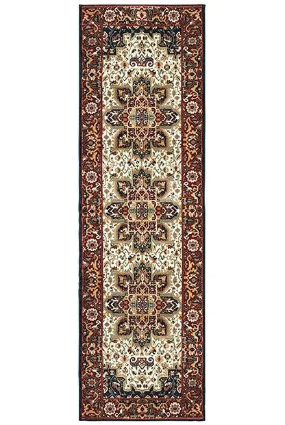 Kashan 96W Red/ Ivory Rug - Rug & Home