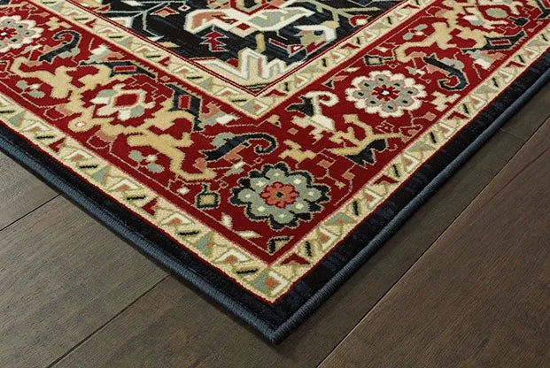 Kashan 96W Red/ Ivory Rug - Rug & Home