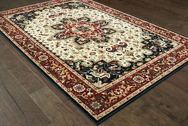 Kashan 96W Red/ Ivory Rug - Rug & Home