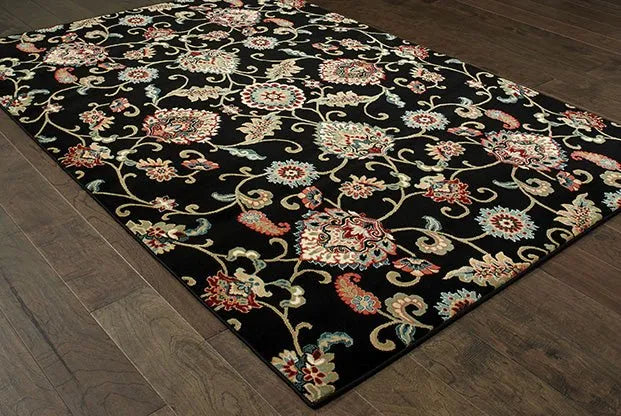 Kashan 9946K Black/ Multi Rug - Rug & Home