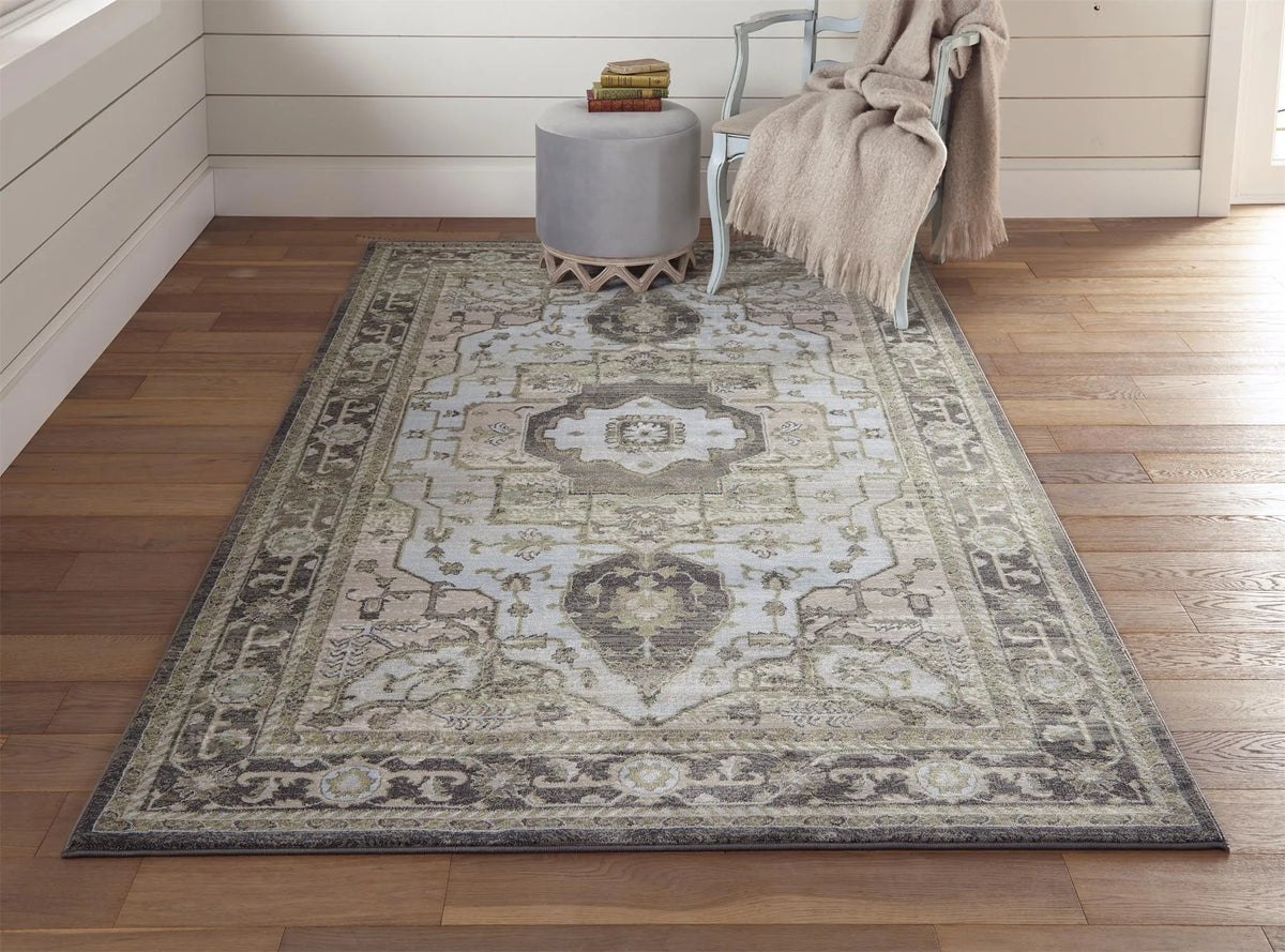 Katari 3377F Gray/Blue Rug - Rug & Home