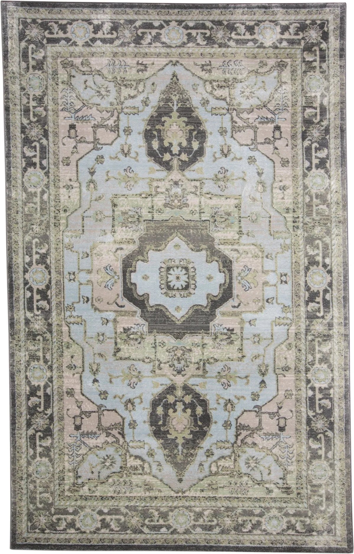 Katari 3377F Gray/Blue Rug - Rug & Home