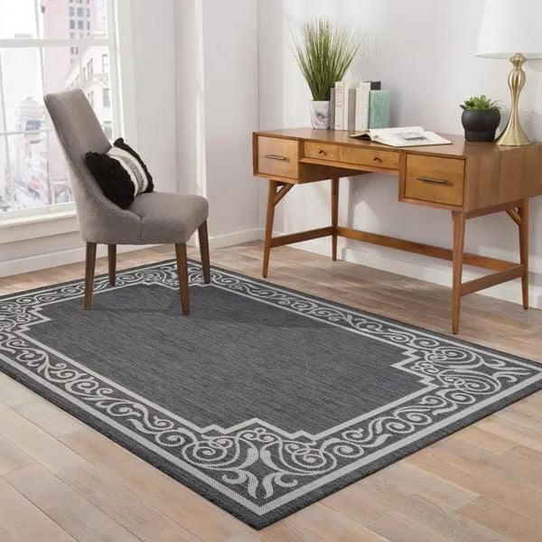 Kilimanjaro 81755AWH Anthracite White Rug - Rug & Home