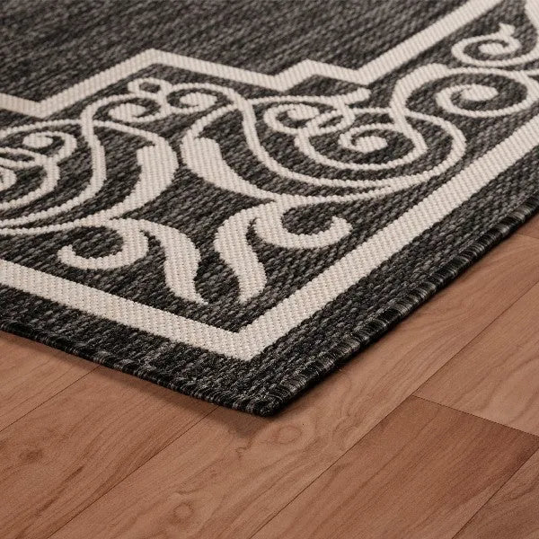 Kilimanjaro 81755AWH Anthracite White Rug - Rug & Home