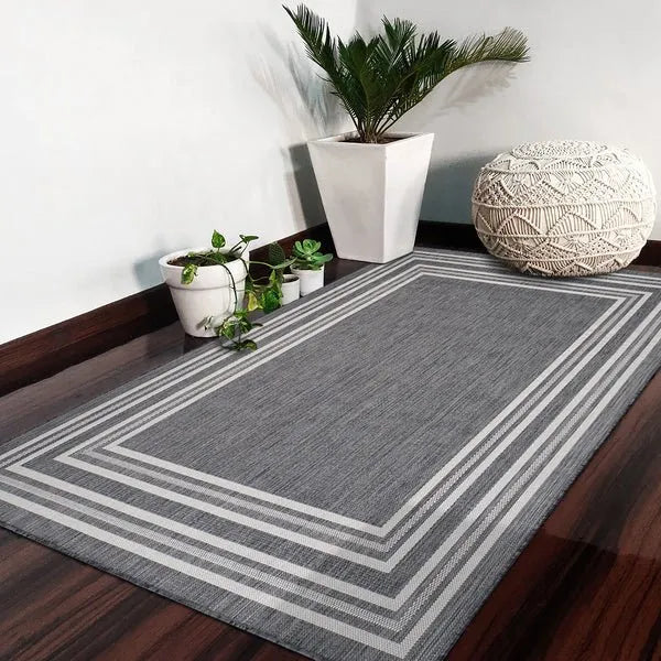 Kilimanjaro 81757AWH Anthracite White Rug - Rug & Home