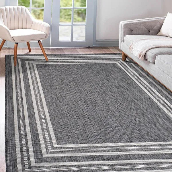 Kilimanjaro 81757AWH Anthracite White Rug - Rug & Home