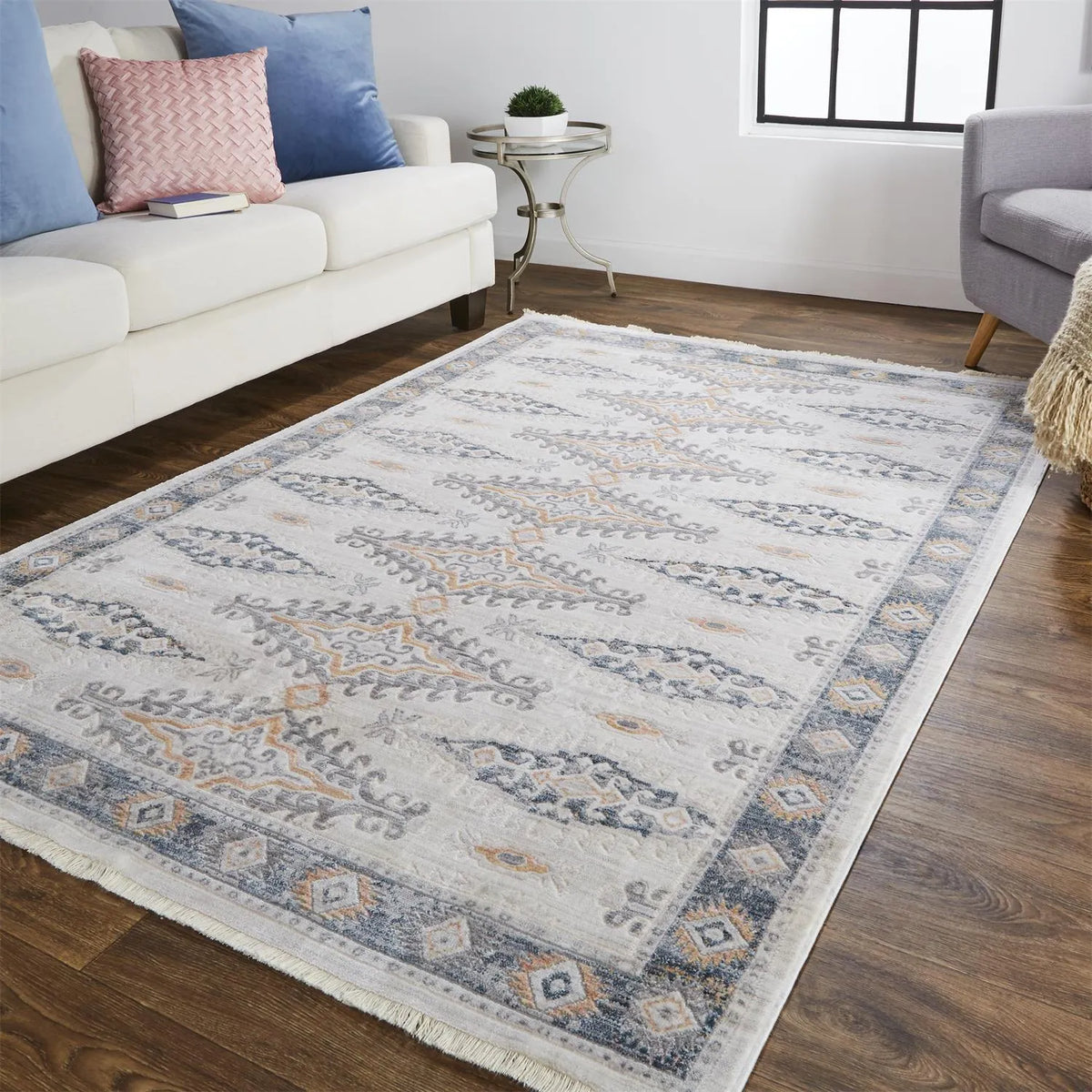 Kyra 3847F Ivory/Blue Rug - Rug & Home