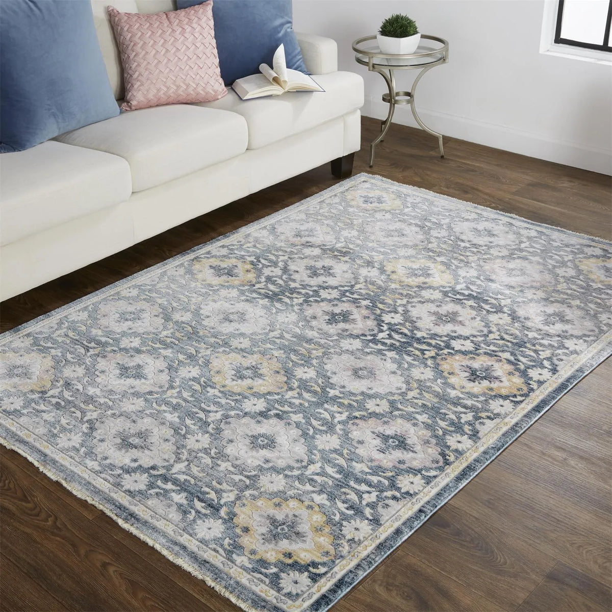 Kyra 3858F Blue/Gold Rug - Rug & Home