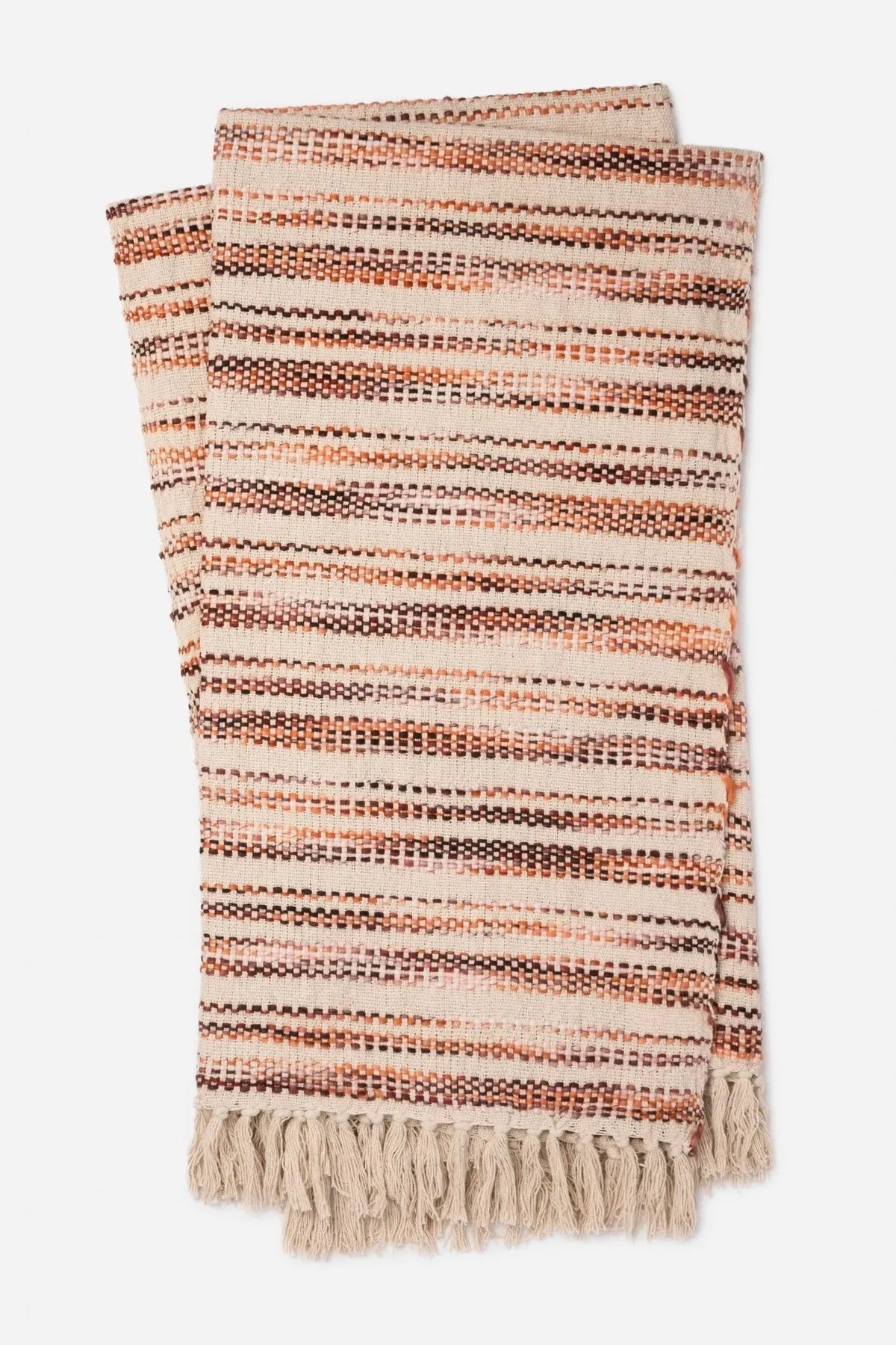 Kyra T0045 Ivory/Brick Throw Blanket