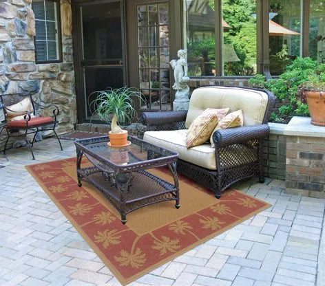 Lanai 606C Beige/ Red Rug - Rug & Home