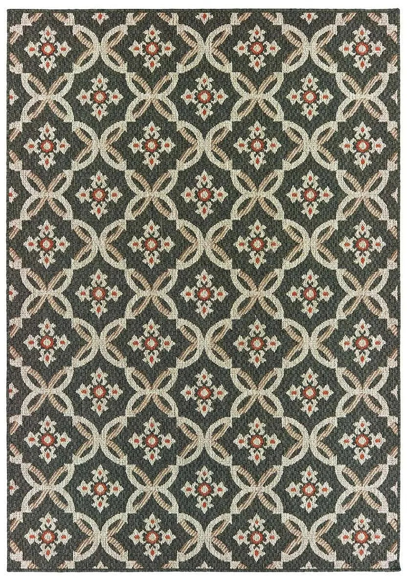 Latitude 1904K Grey Orange Rug - Rug & Home