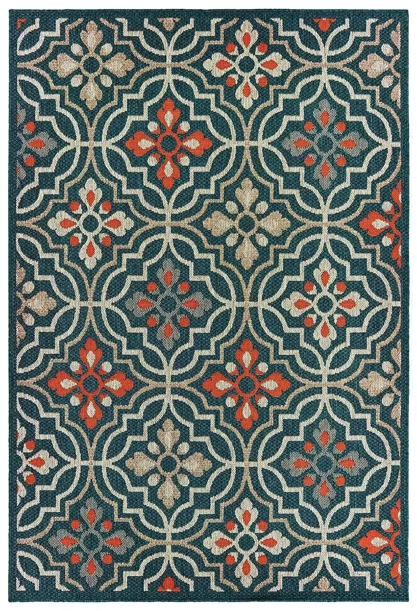 Latitude 709B Blue Orange Rug