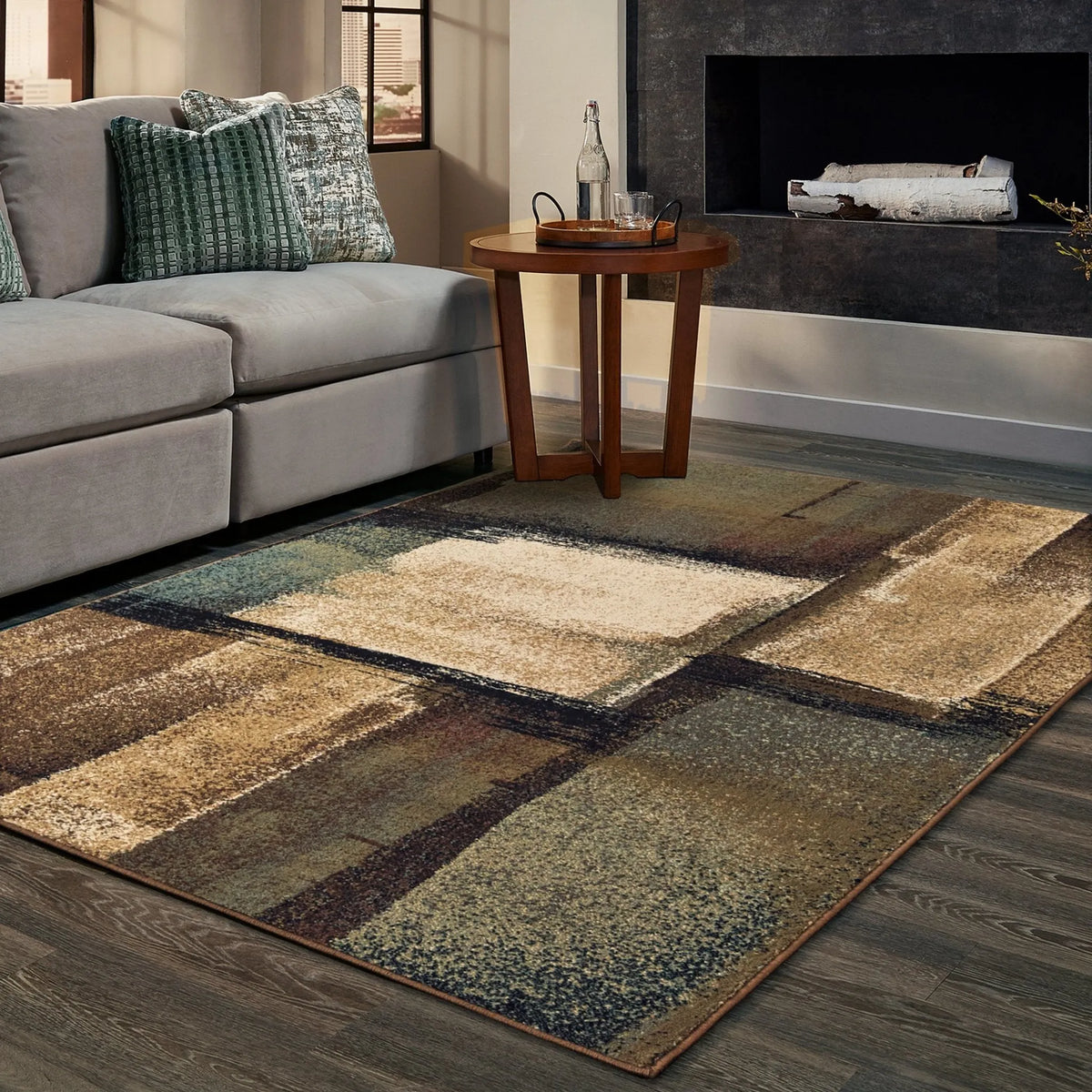 Laurel 6241A Brown/Blue Rug - Rug & Home