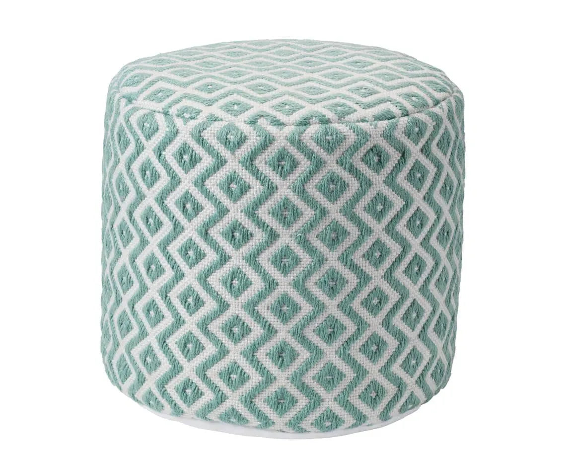 Lenon LNN02 Teal/Ivory Pouf