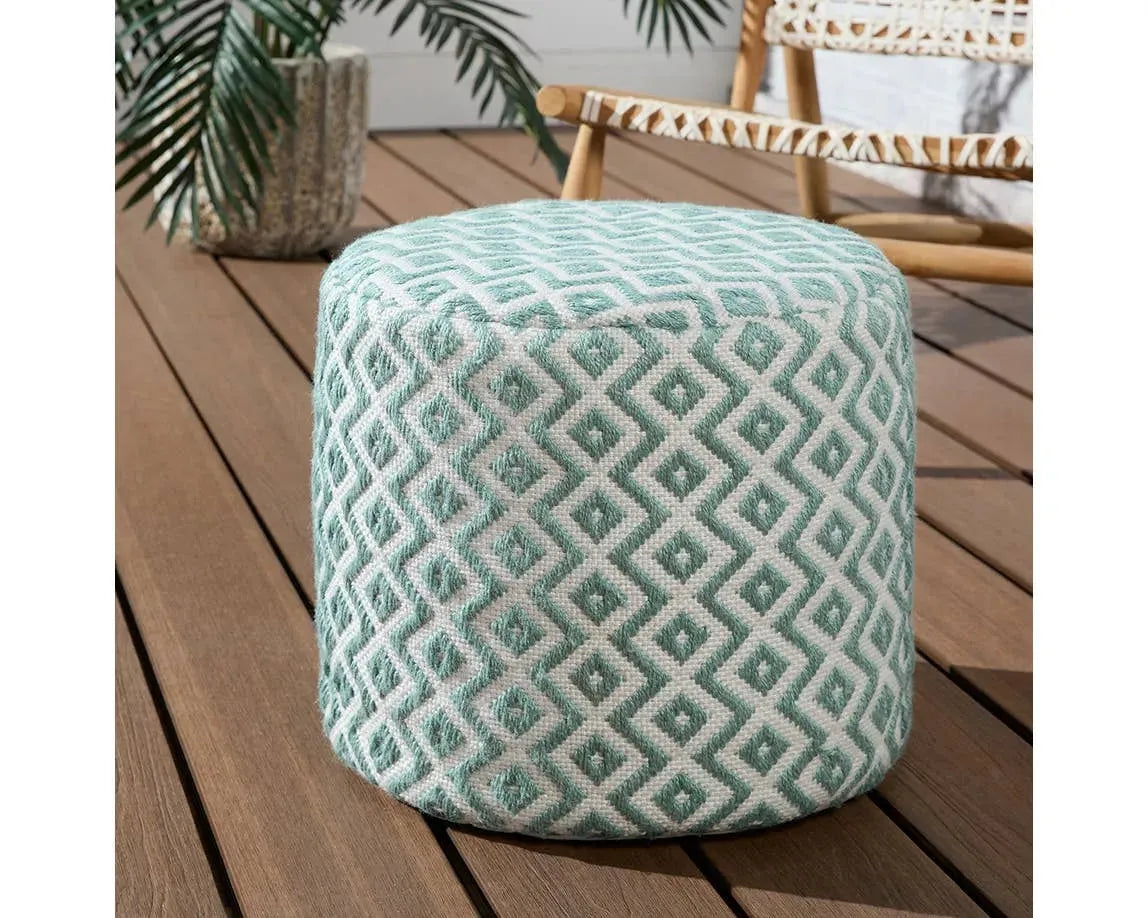 Lenon LNN02 Teal/Ivory Pouf
