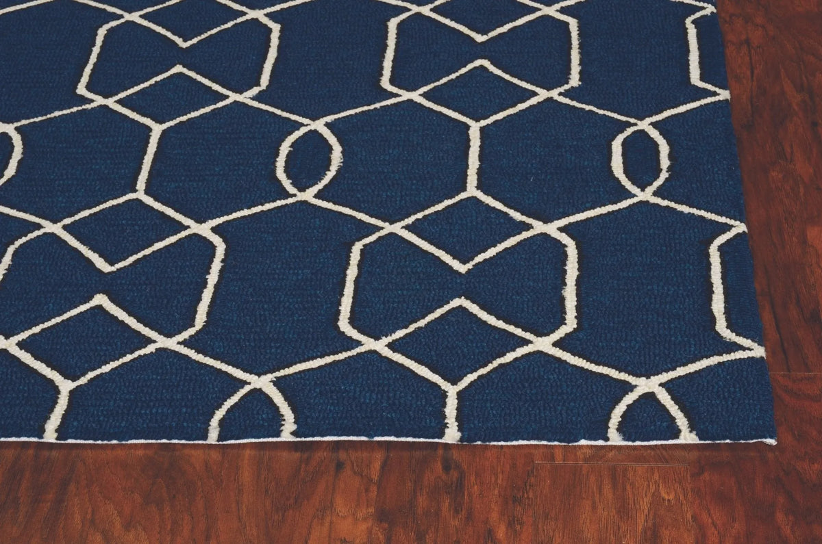 Libby Langdon Hamptons 5230 Groovy Gate Navy Rug - Rug & Home