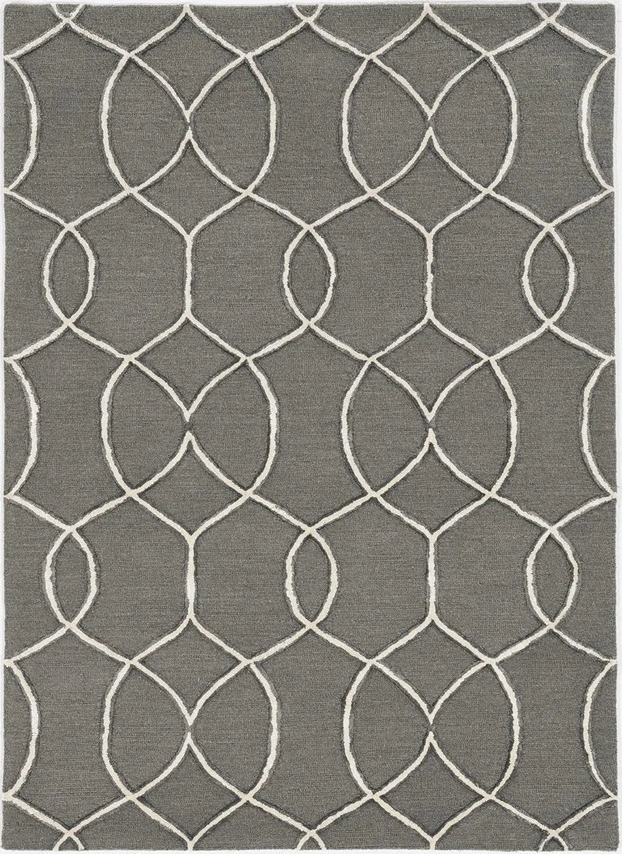 Libby Langdon Upton 4303 Groovy Gate Charcoal/Snow Rug - Rug & Home