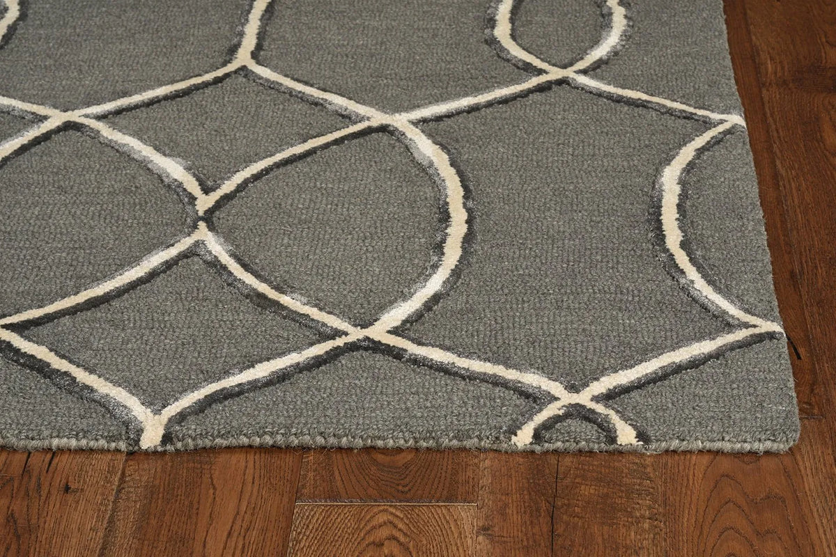 Libby Langdon Upton 4303 Groovy Gate Charcoal/Snow Rug - Rug & Home