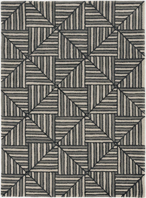 Libby Langdon Upton 4304 Diagonal Tile Navy/Charcoal Rug - Rug & Home
