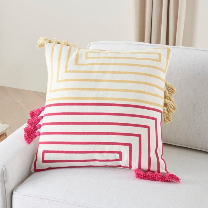 Lifestyle CN029 Hot Pink Yellow Pillow - Rug & Home