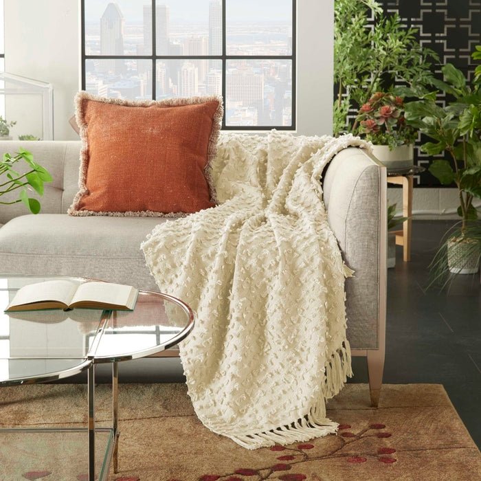 Lifestyle GT037 Cream Throw Blanket - Rug & Home
