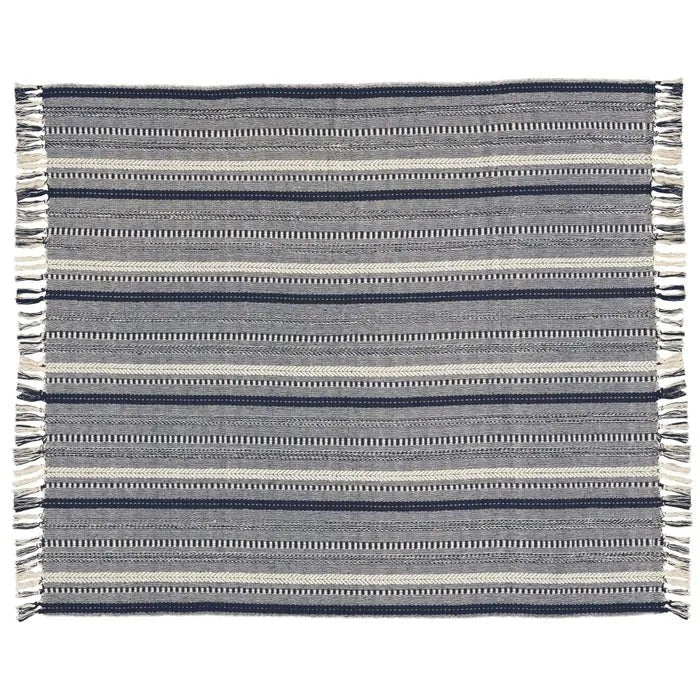 Lifestyle RJ204 Navy Throw Blanket - Rug & Home