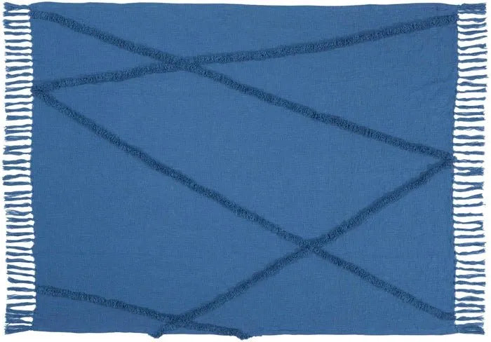 Lifestyle SH018 Blue Throw Blanket - Rug & Home