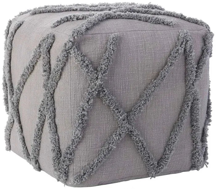 Lifestyle SH018 Grey Pouf - Rug & Home