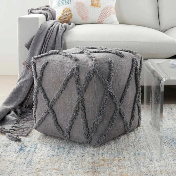 Lifestyle SH018 Grey Pouf - Rug & Home