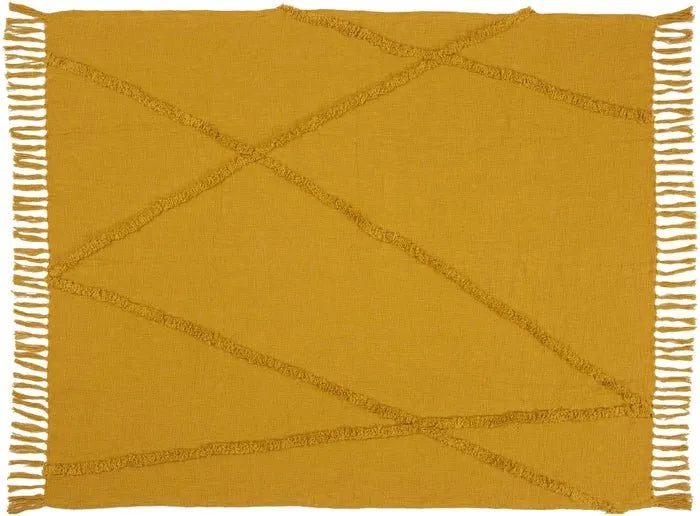 Lifestyle SH018 Mustard Throw Blanket - Rug & Home