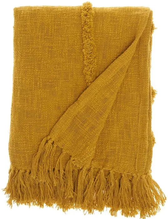 Lifestyle SH018 Mustard Throw Blanket - Rug & Home