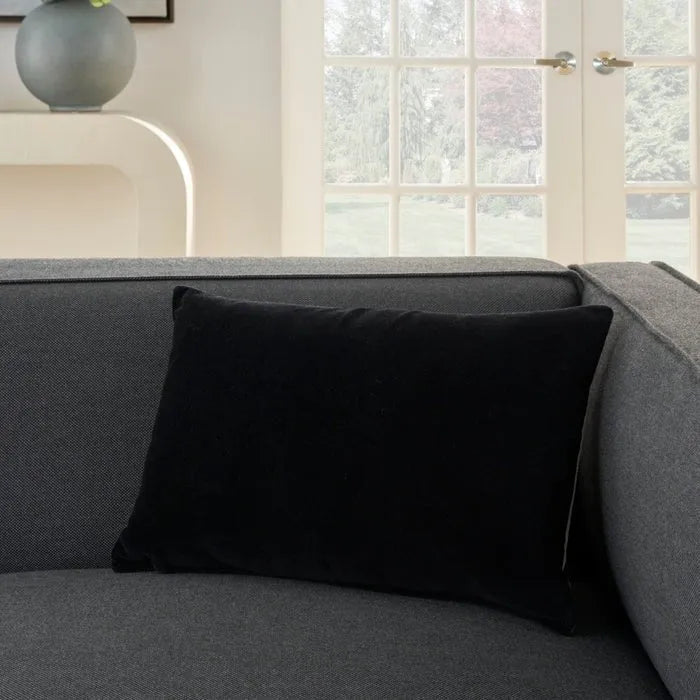 Lifestyle SS900 Black Cotton Velvet Pillow - Rug & Home