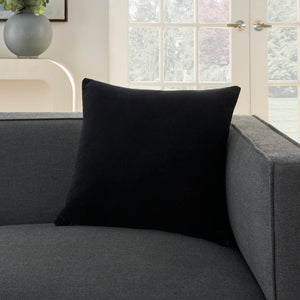 Lifestyle SS900 Black Cotton Velvet Pillow - Rug & Home