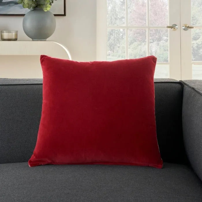 Lifestyle SS900 Red Cotton Velvet Pillow - Rug & Home