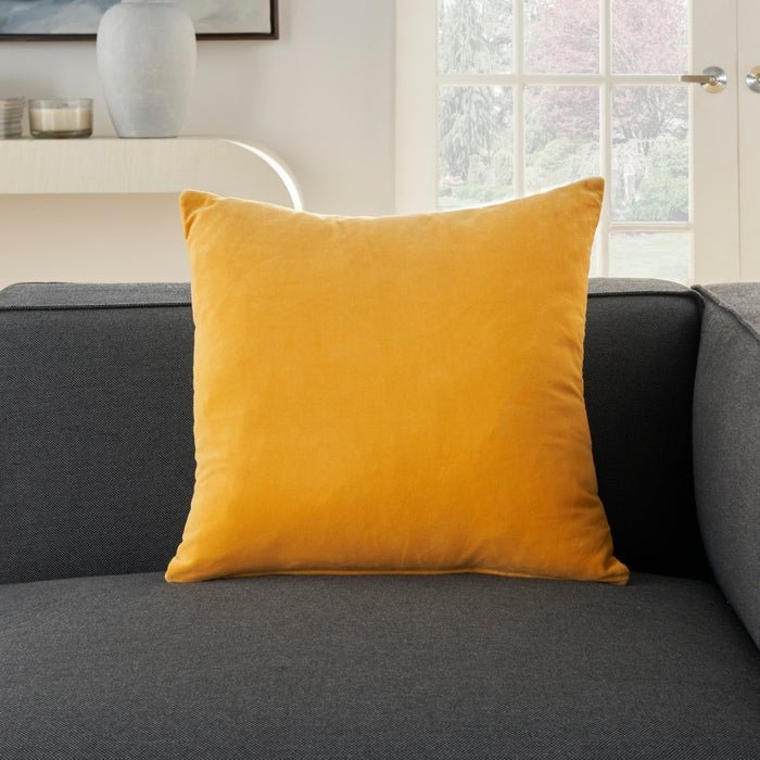 Lifestyle SS900 Yellow Cotton Velvet Pillow - Rug & Home