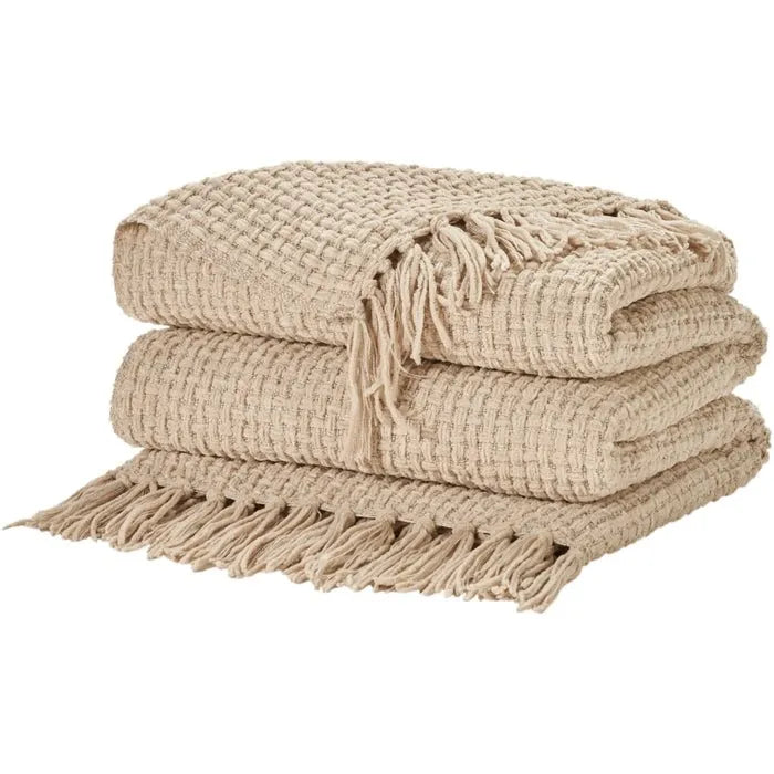 Lifestyle ZH225 Beige Throw Blanket - Rug & Home