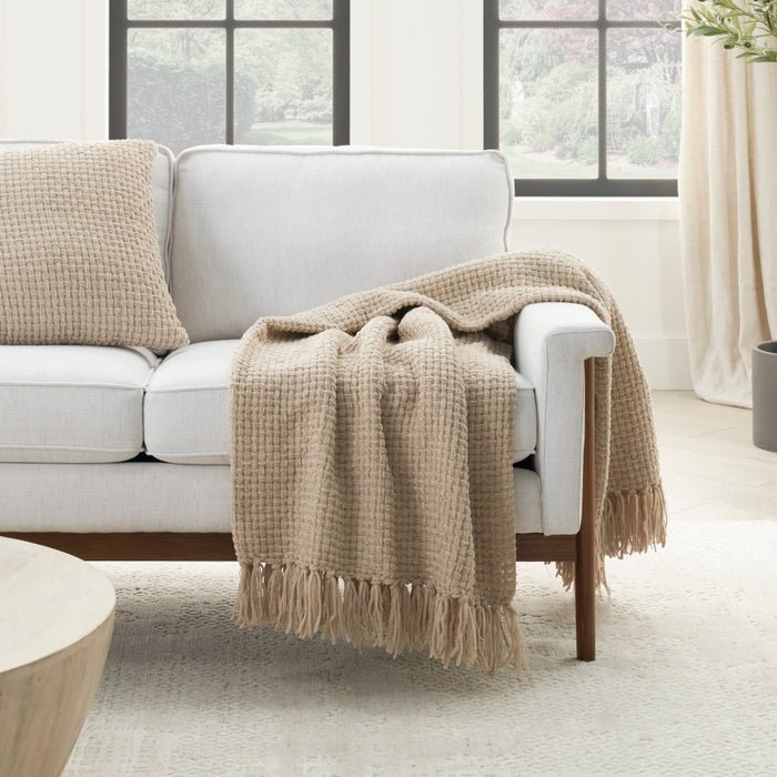 Lifestyle ZH225 Beige Throw Blanket - Rug & Home