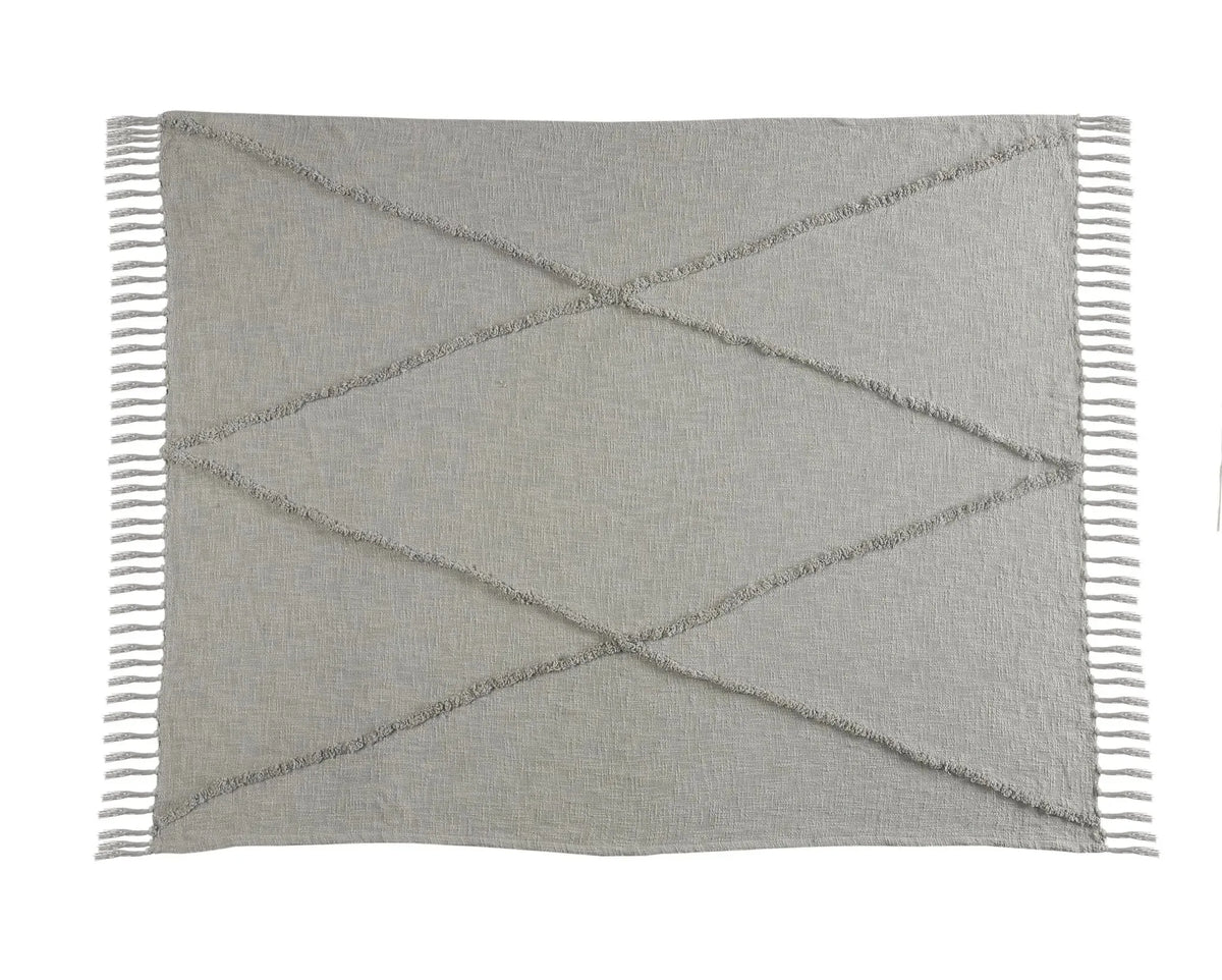 Light Gray Tufted LR80177 Throw Blanket