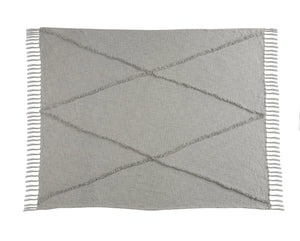 Light Gray Tufted LR80177 Throw Blanket - Rug & Home